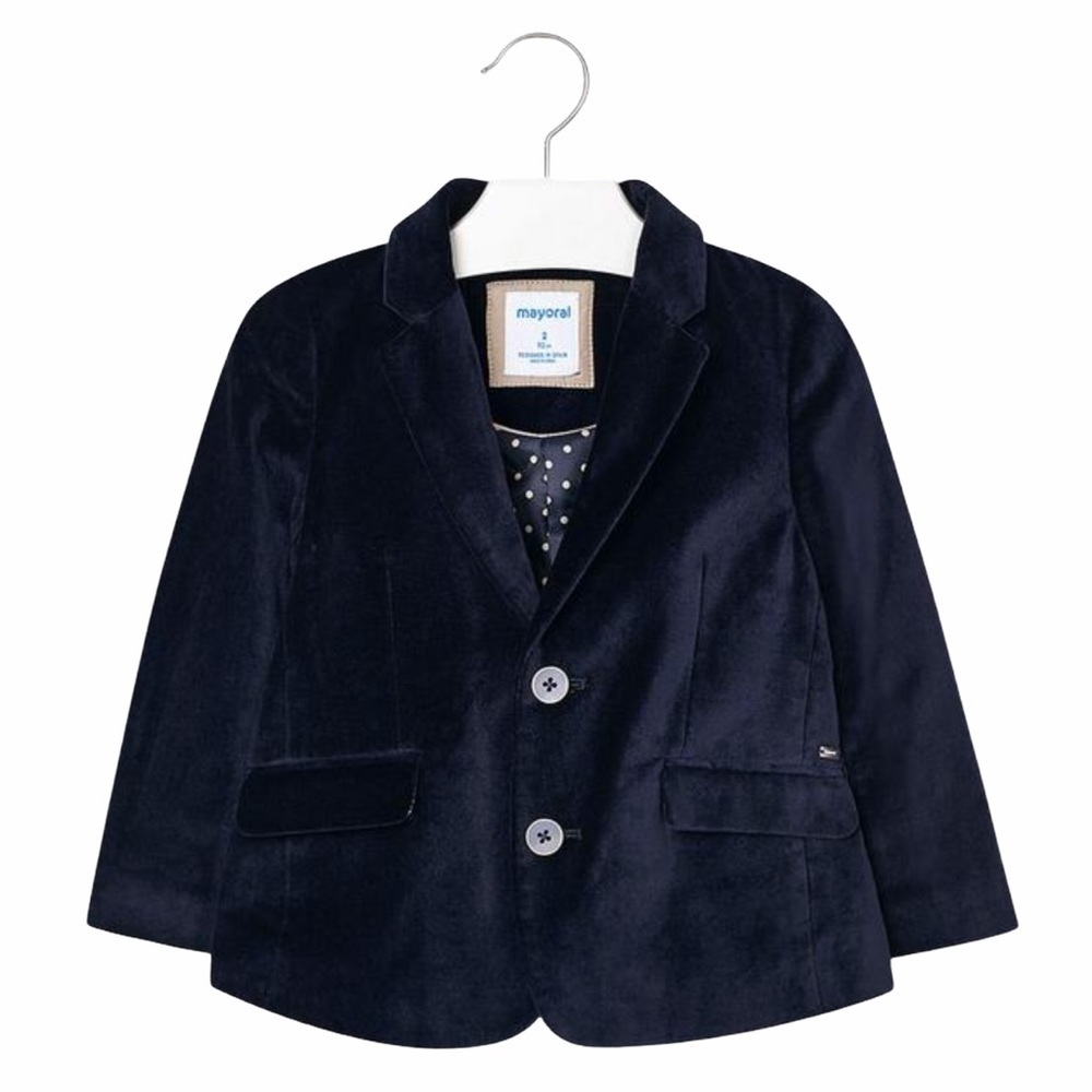 Mayoral Velvet Blazer Jacket Navy Blue NWT
